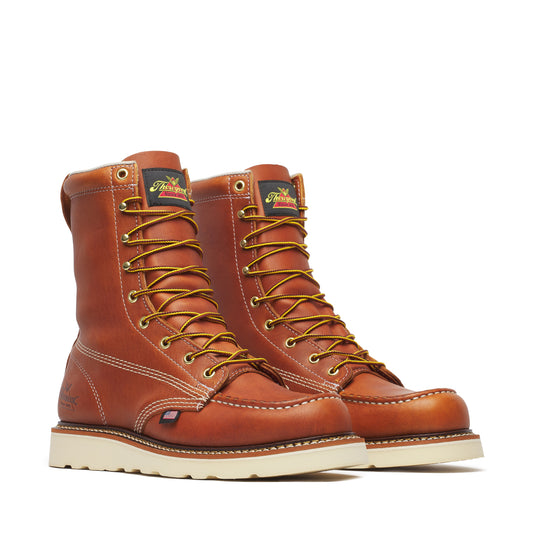 814-4201 Thorogood Men's Boots American Heritage 8" Tobacco Moc Toe Wedge - Non Safety