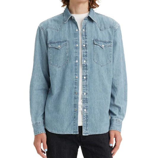85745-0074 Men’s Levi Stone Washed Snap Up Denim Shirt