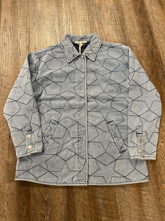 C6386 Charlie B Star Quilted Denim Jacket With Welt Pockets