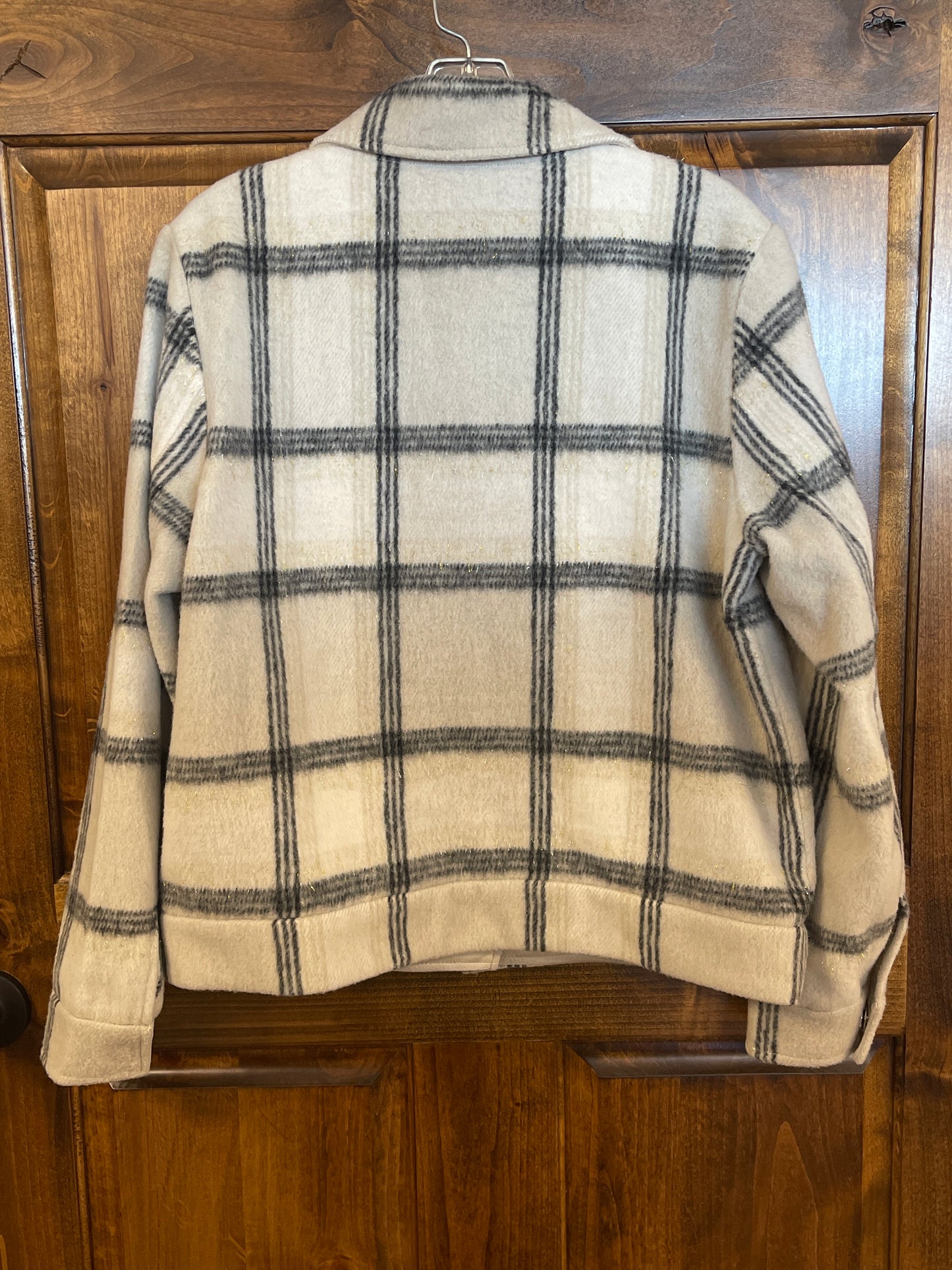 C6334R Charlie B Boucle Knit Plaid Short Jacket