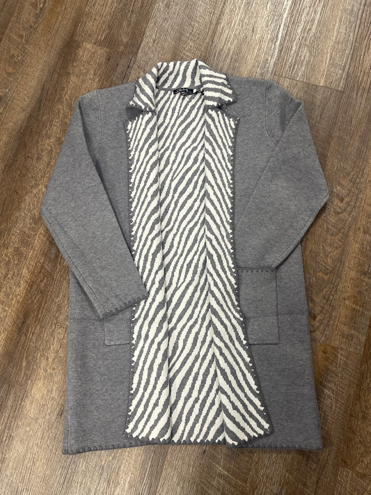C2844P Charlie B Jacquard Cardigan With Blanket Stitch