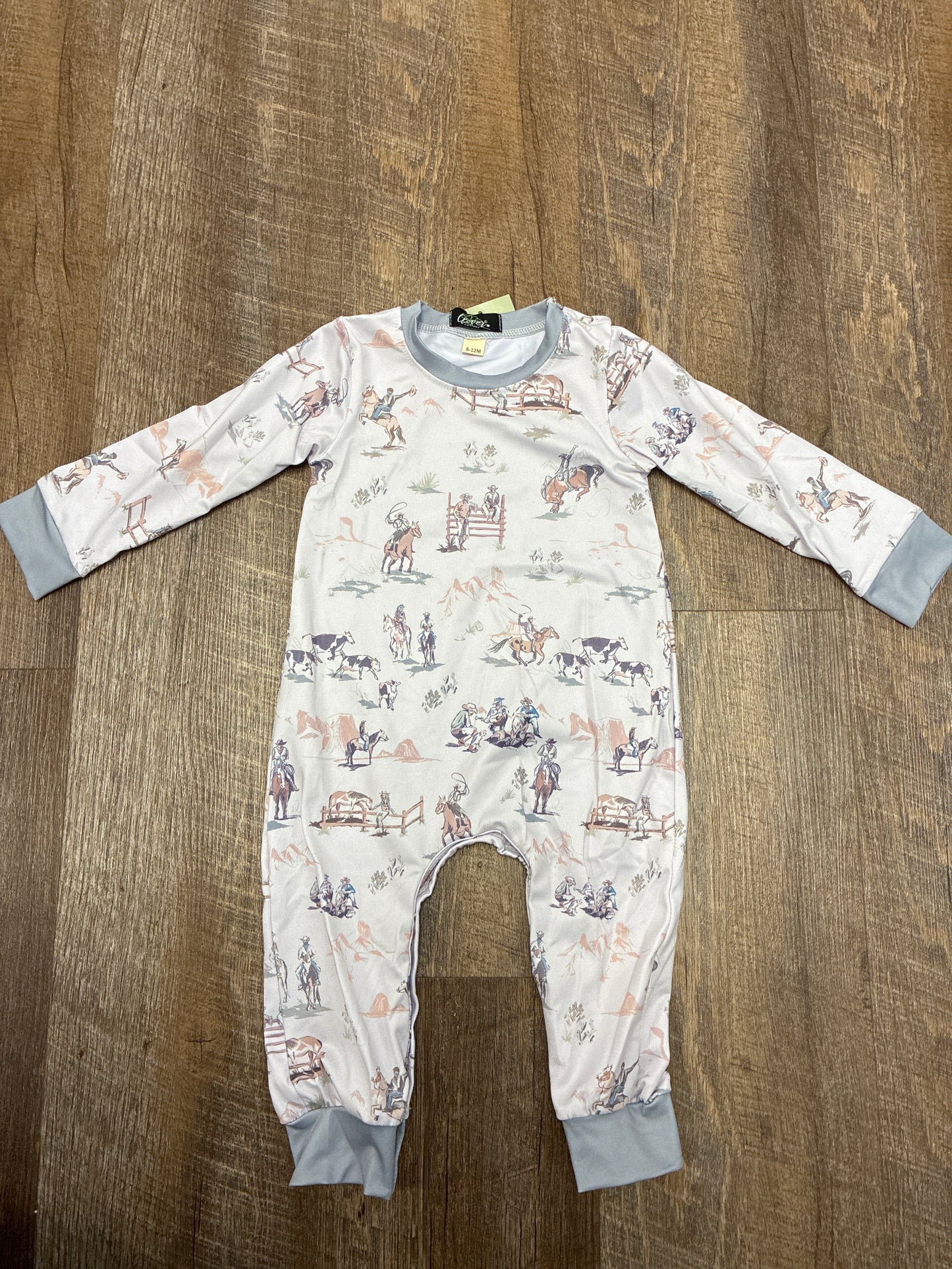 55491380 Muted Western Boy Romper