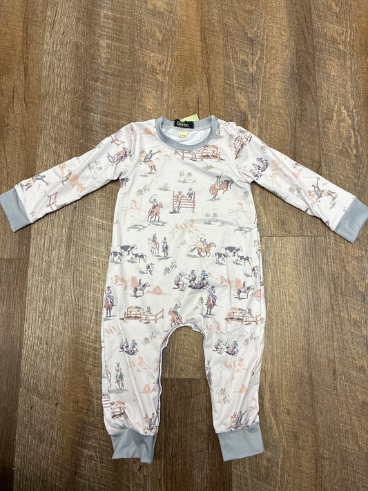 55491380 Muted Western Boy Romper