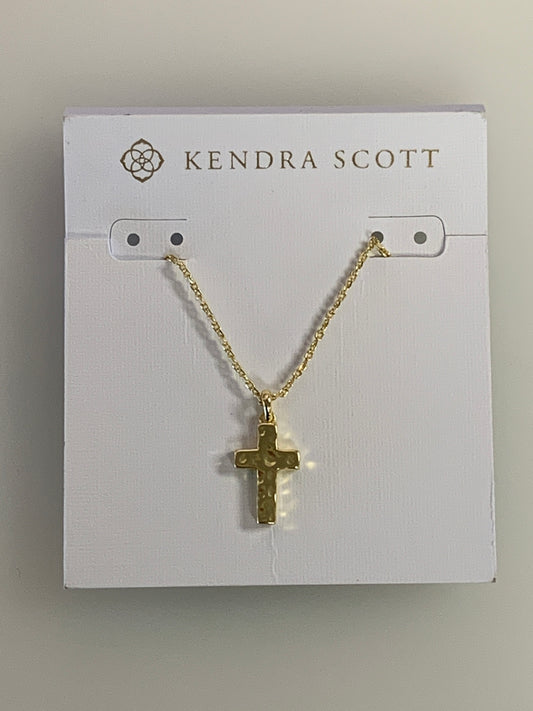 9608800869 Kendra Scott Cross Pendant Necklace in Gold
