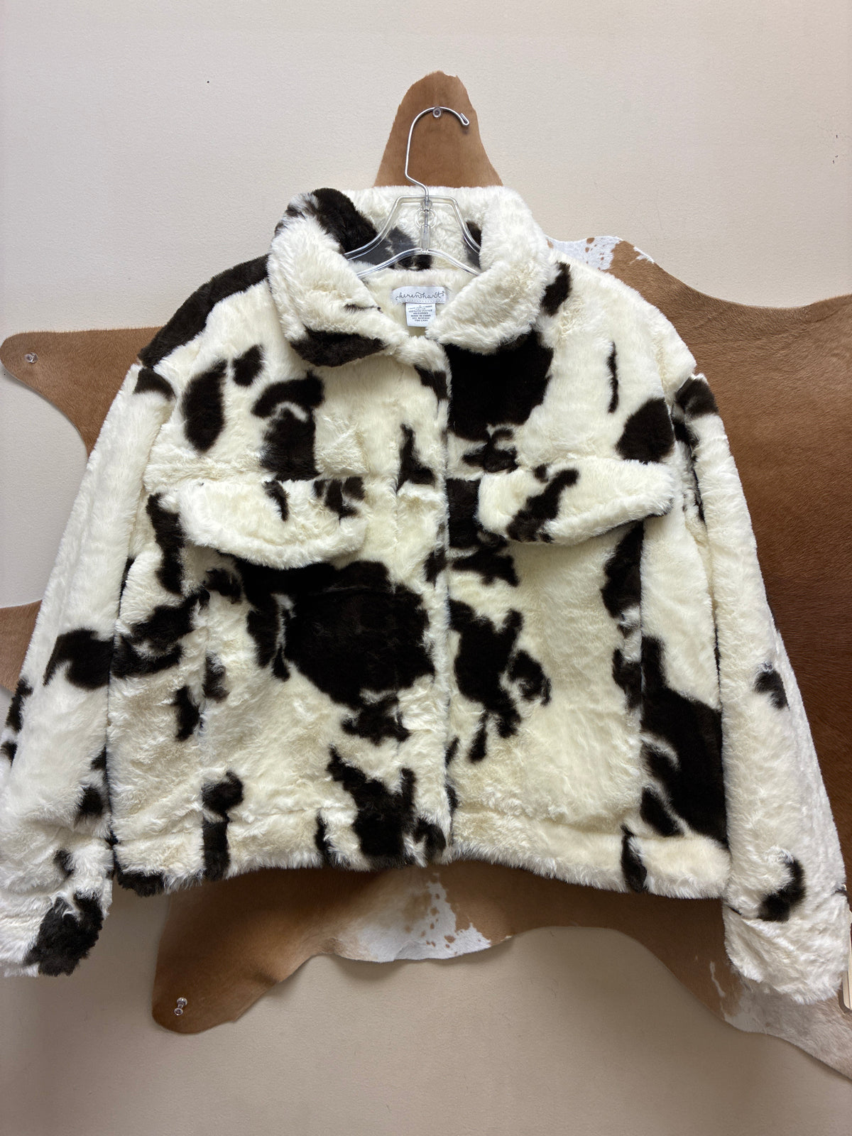 YY63001 Keren Hart Ladies Jacket - Plush Cow Print