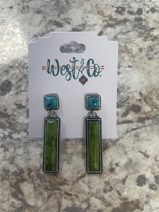 E853GRN West & Co Fort Worth Earrings