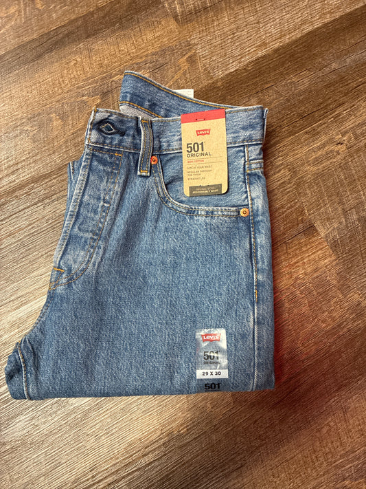 501-0193 Mens Levi's Original Fit Jeans Medium Stonewash