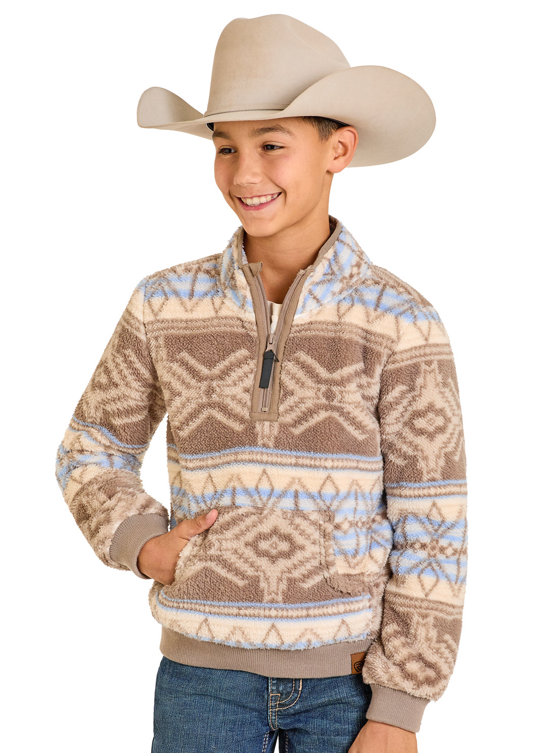 BB91T07720 Rock & Roll Boys Aztek Fleece Pullover