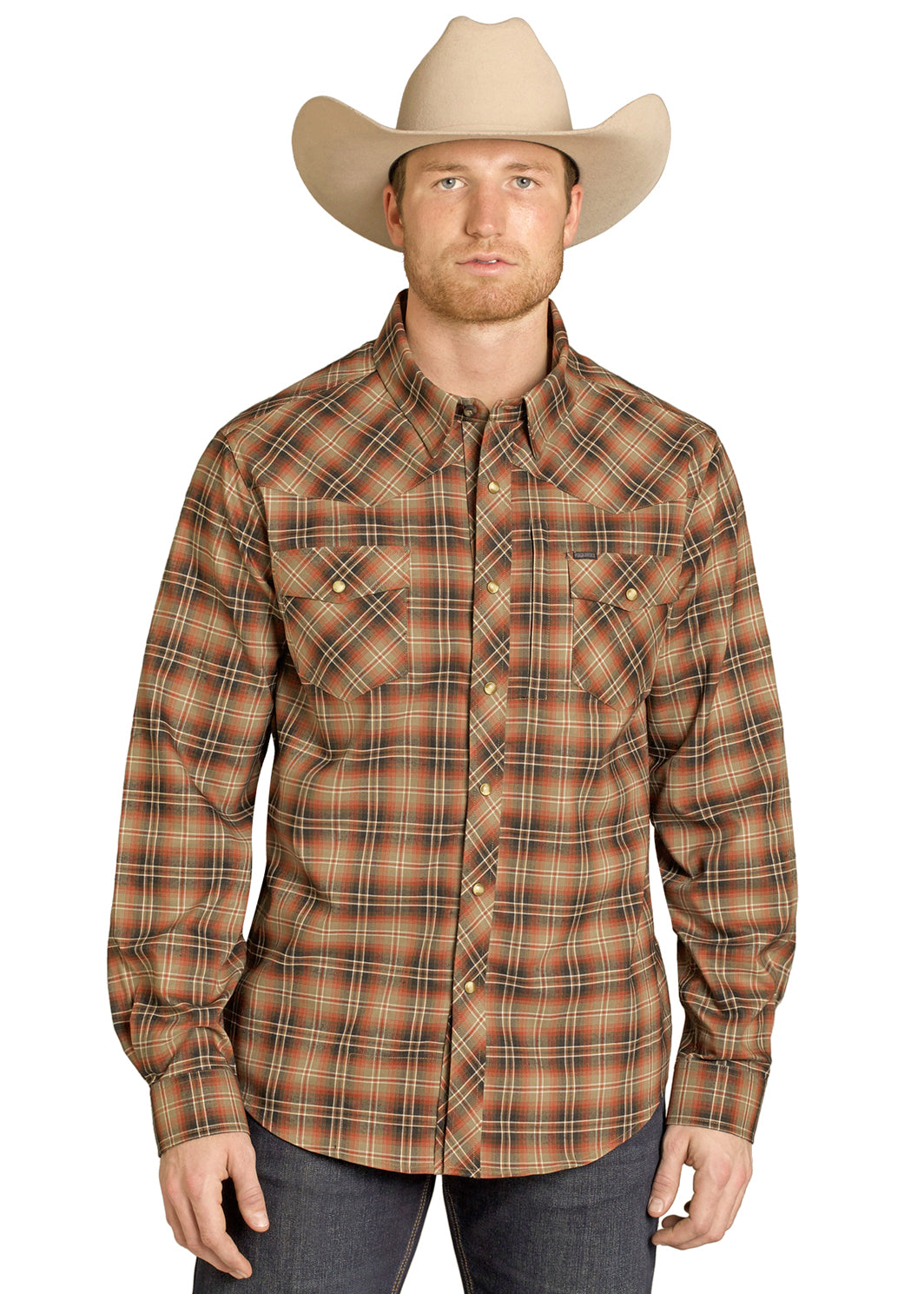 BMN2S07966 Rock & Roll Tek Stretched Plaid Shirt