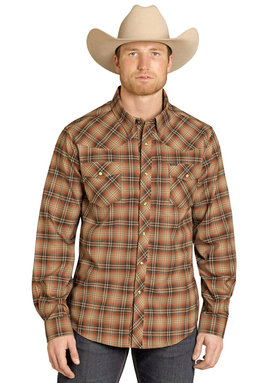 BMN2S07966 Rock & Roll Tek Stretched Plaid Shirt