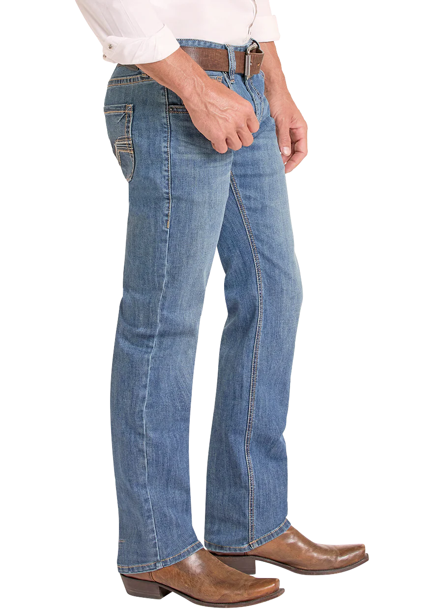 BMSPD09117 Men's Rock & Roll Denim Pistol Stackable Bootcut Jeans