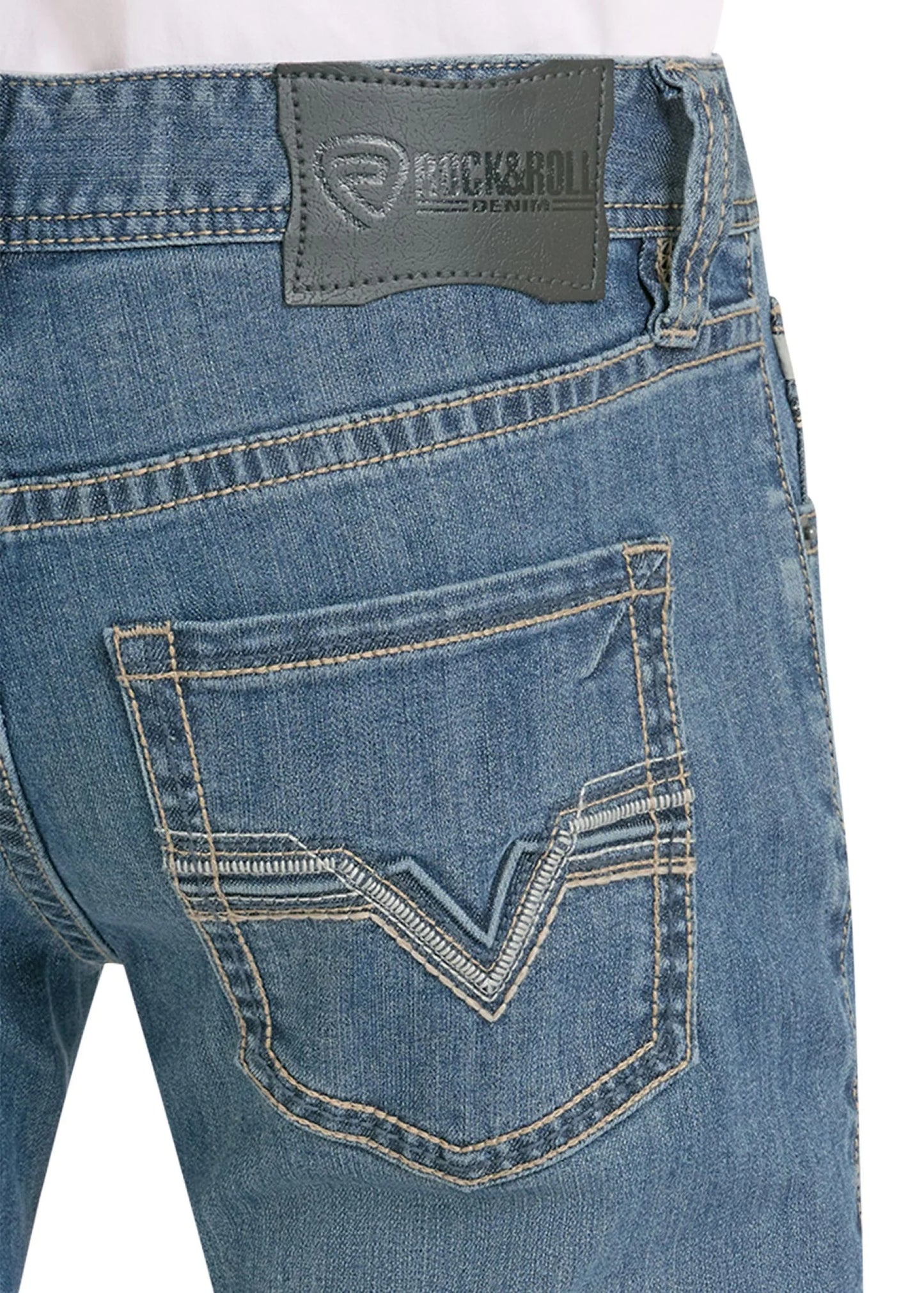 BMSPD09117 Men's Rock & Roll Denim Pistol Stackable Bootcut Jeans