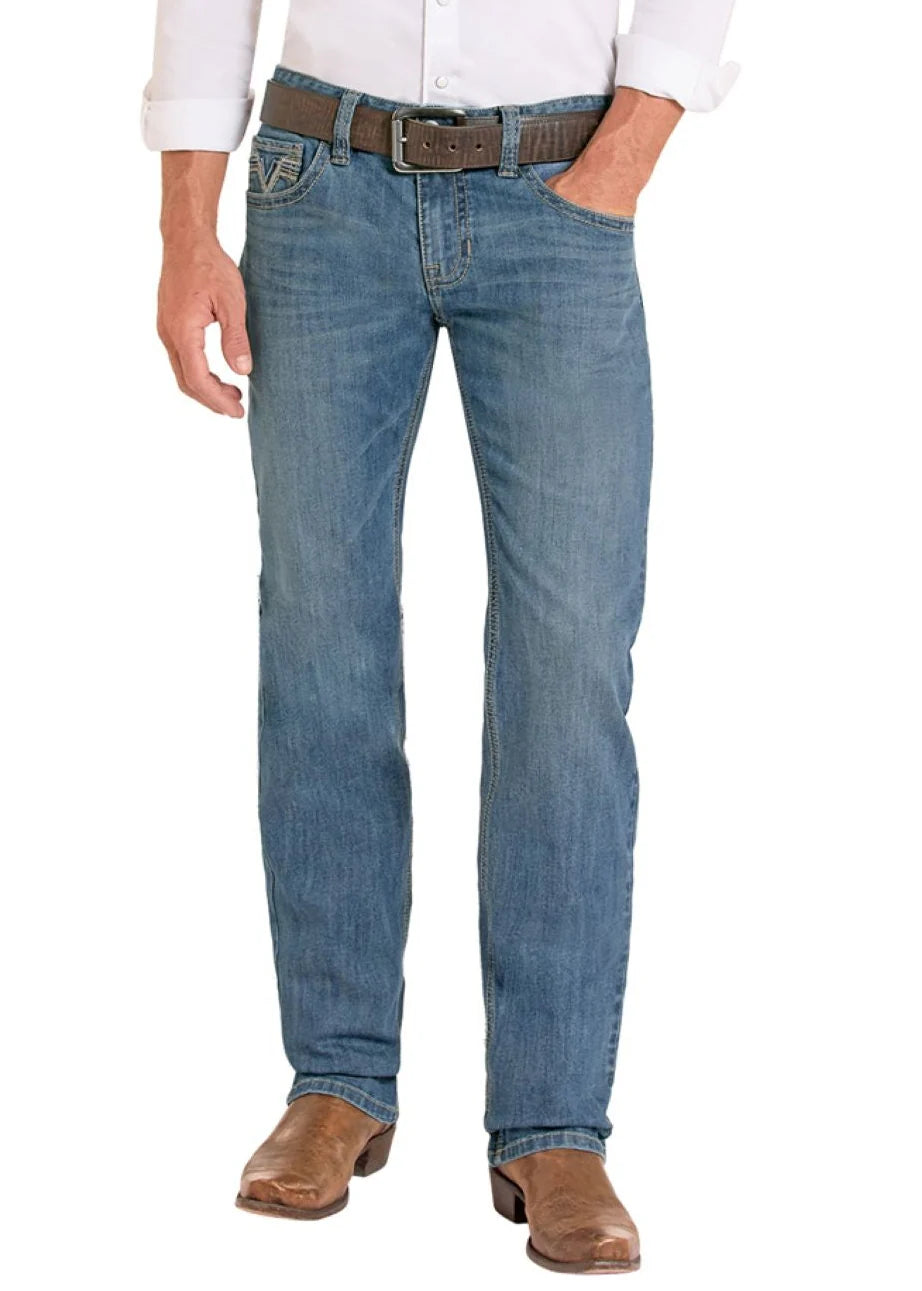 BMSPD09117 Men's Rock & Roll Denim Pistol Stackable Bootcut Jeans