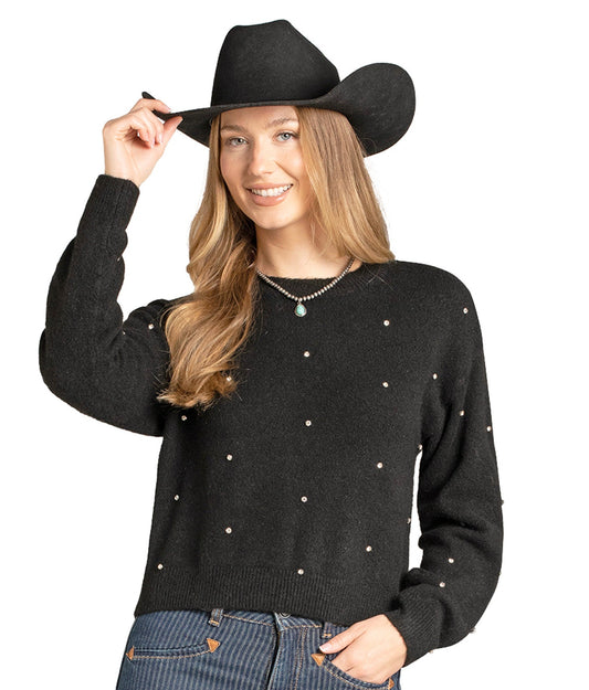 BW32T06948 Rock & Roll Rhinestone Sweater