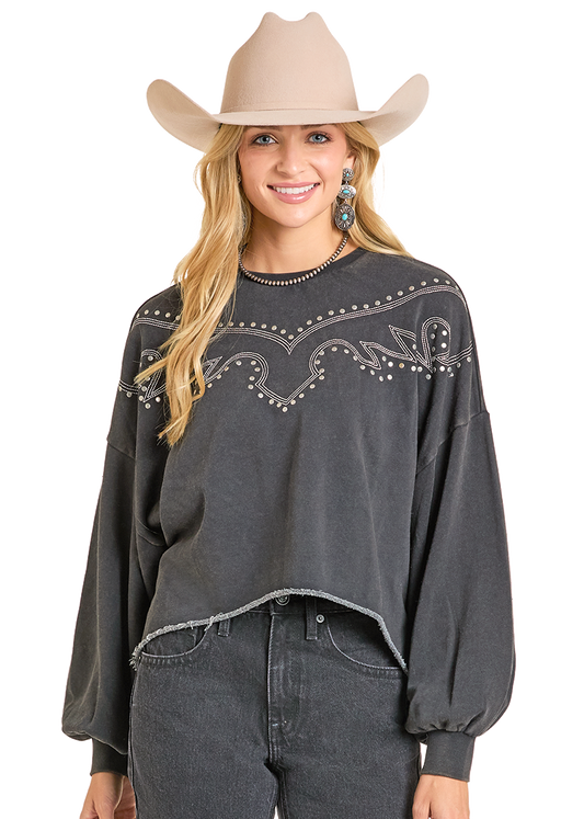 BW91T06995 Rock & Roll Cropped Sweatshirt