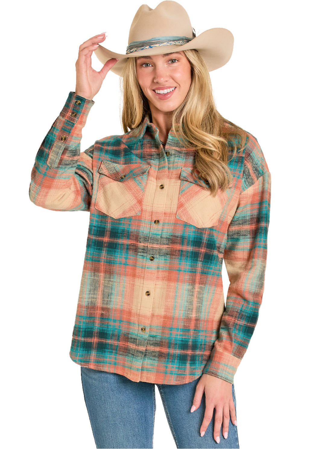 BWB2S07754 Rock & Roll Oversized Flannel Shirt