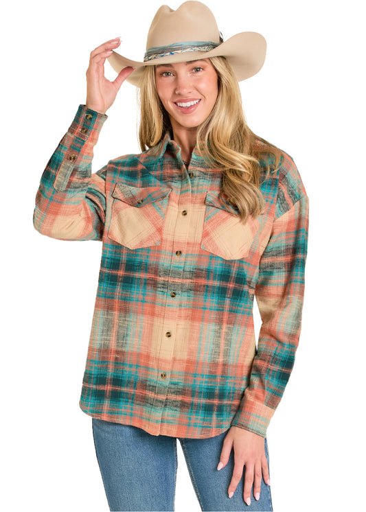 BWB2S07754 Rock & Roll Oversized Flannel Shirt