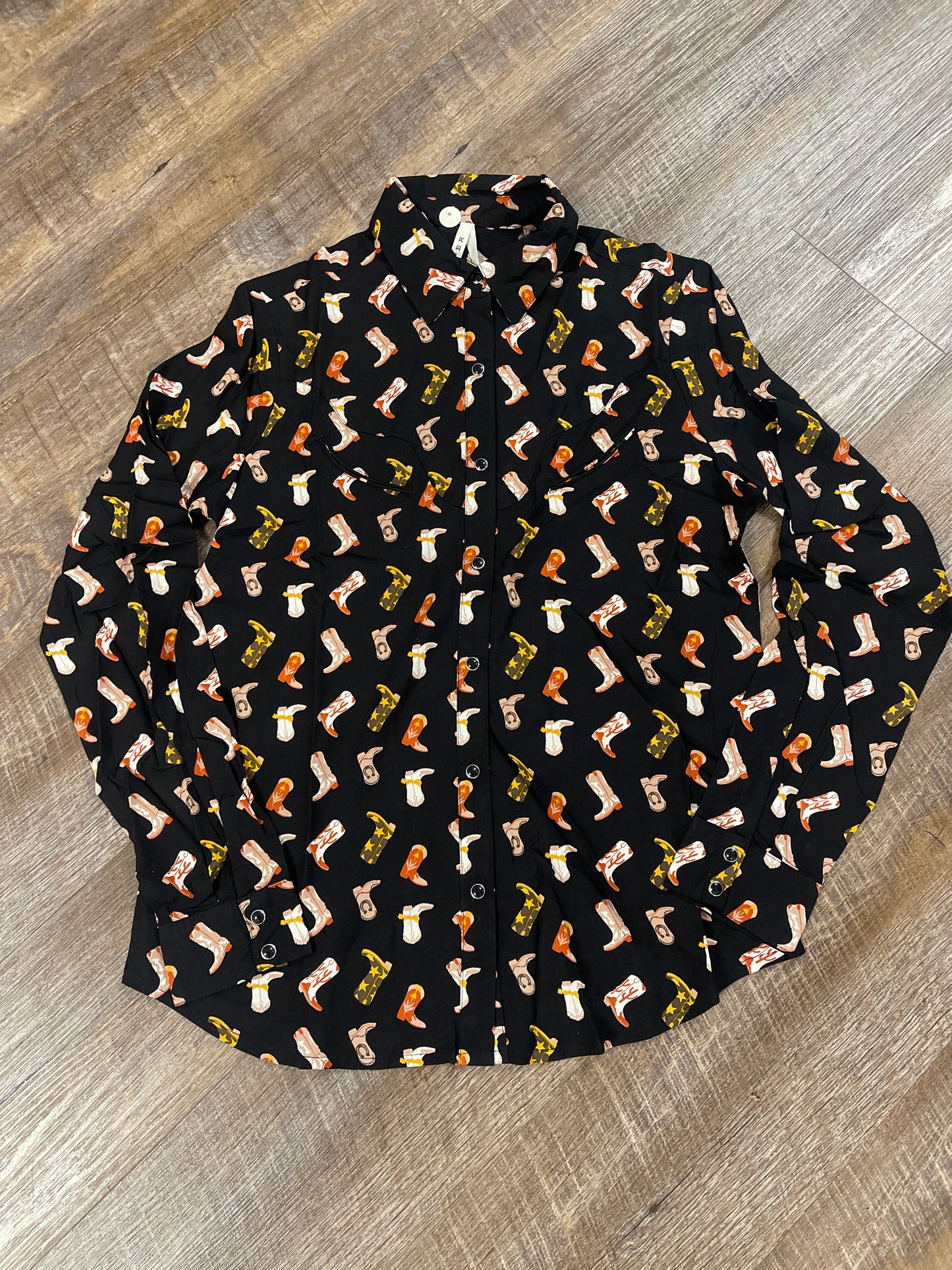 03-050-0590-1200 Roper Boot Print Snap Up Shirt