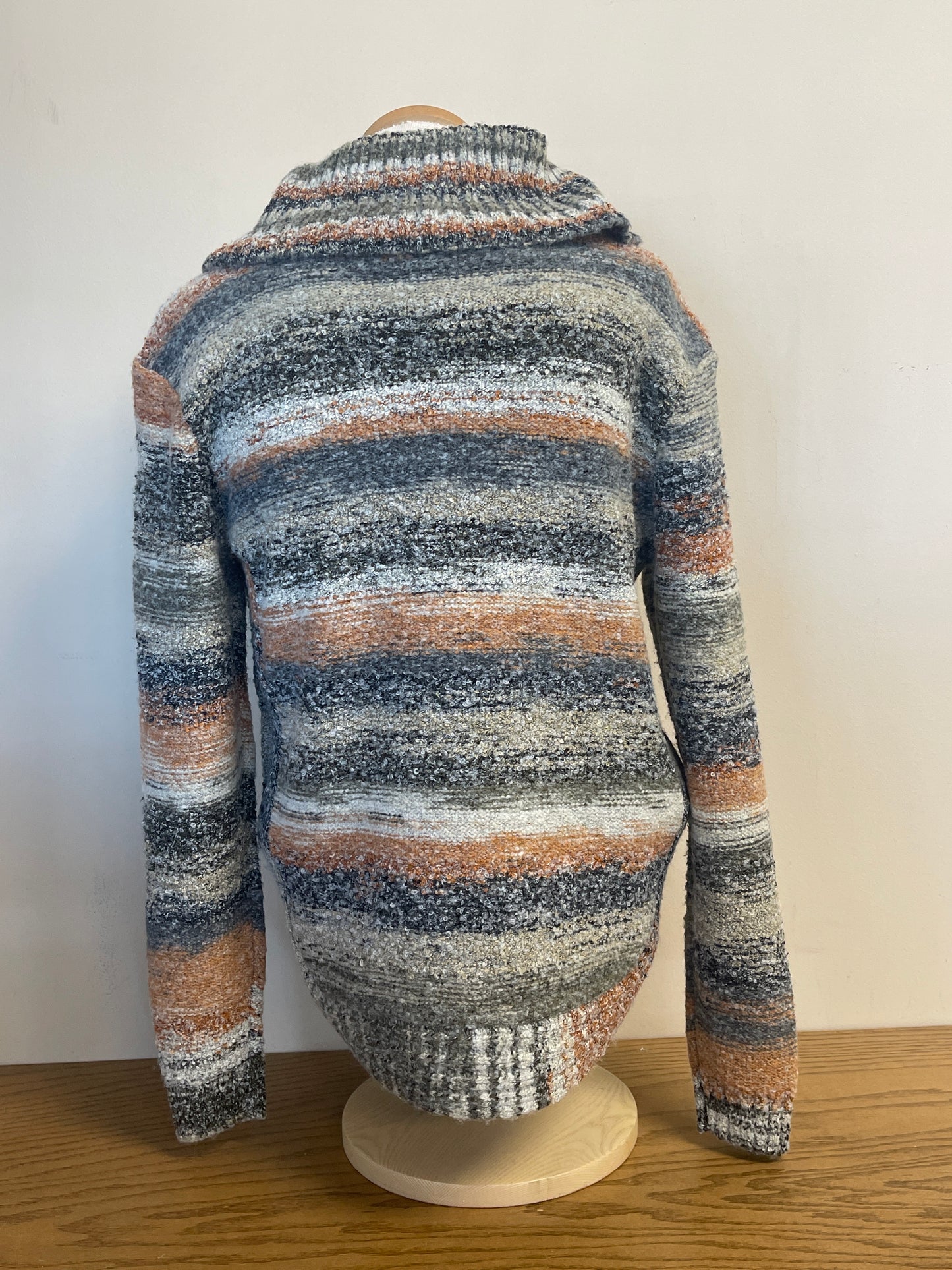 C2316 Charlie Cowl Neck Round Hem Cable Sweater