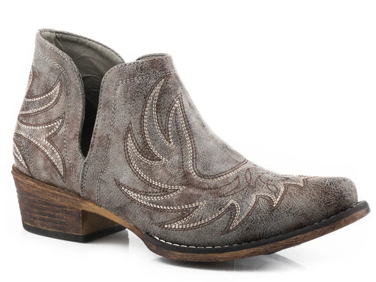 09-021-1567-2635 Women's Roper Snip Toe Grey Vintage Faux Leather Bootie