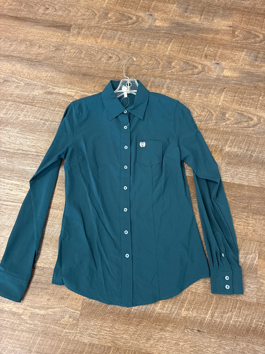MSW9164272 Women's Cinch Long Sleeve Arena Flex Teal Shirt