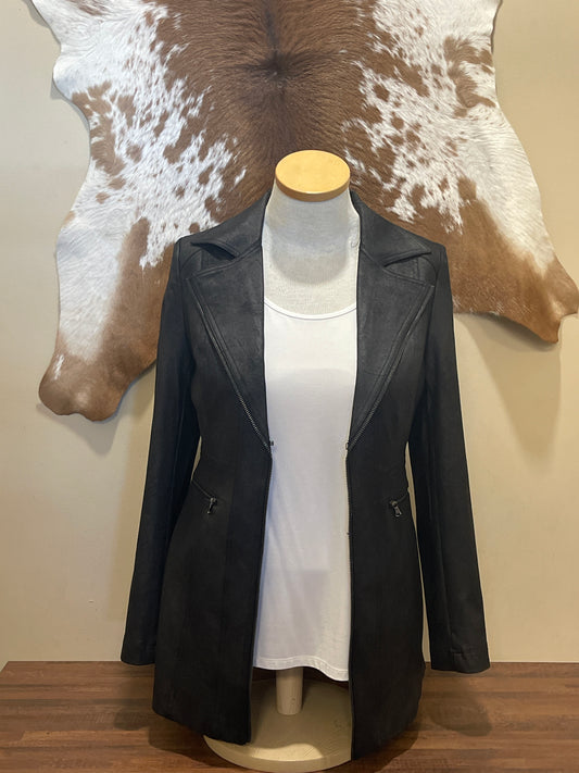 C6270RR Charlie B Vintage Faux Suede Jacket in Black