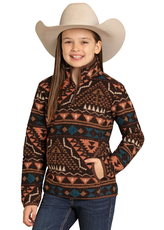 DG91C06864 Panhandle Slim Girls Aztek Berber Pullover