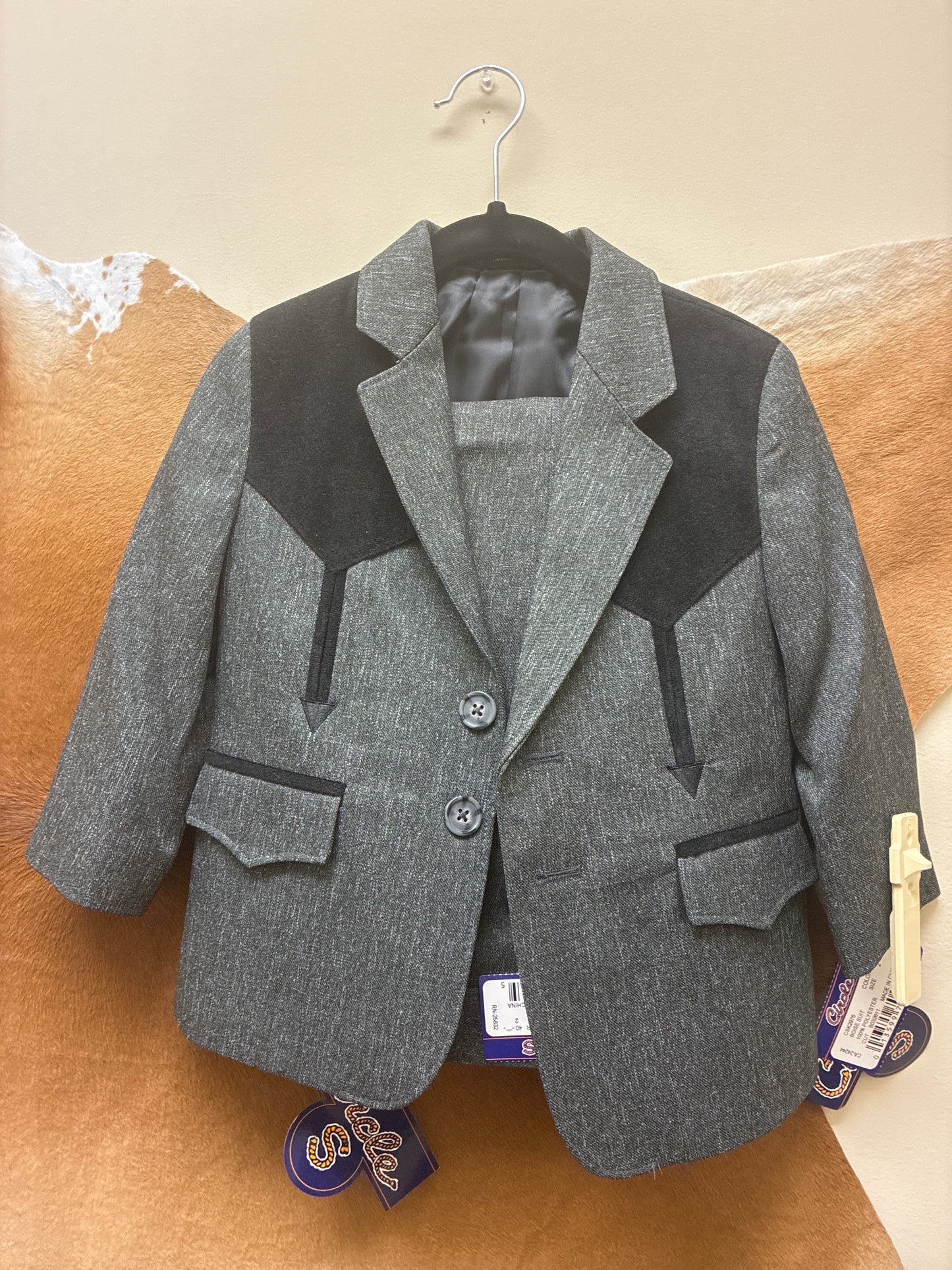 CSK2976 40 Youth Boise Suit Set - Pants & Jacket - Heather Charcoal
