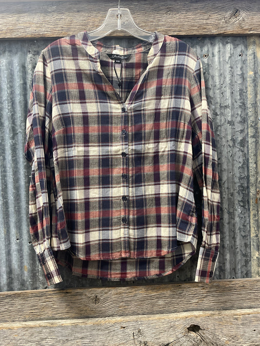 C4628 Charlie B Bubble Plaid Button-Up Shirt