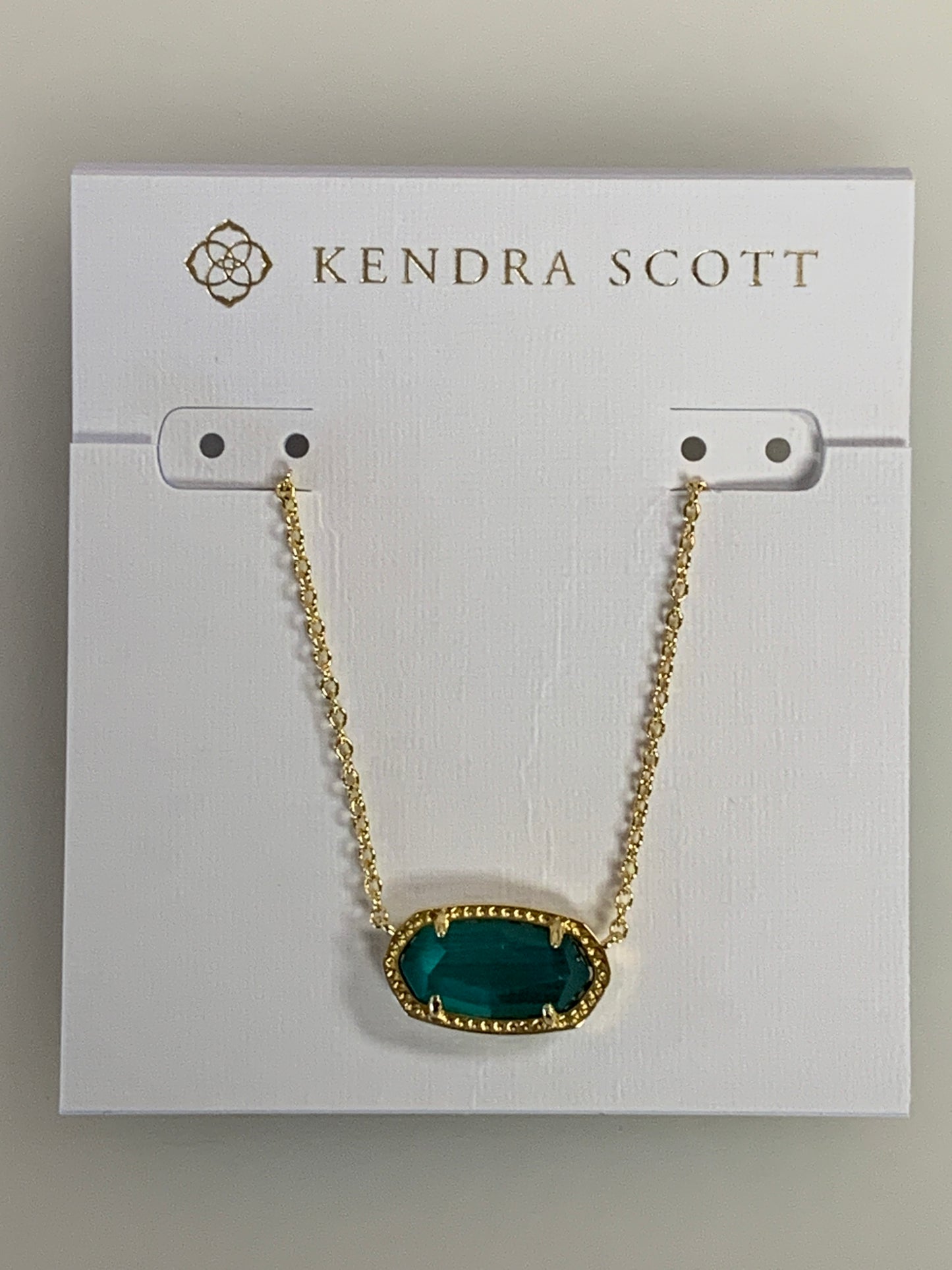 4217713810 Kendra Scott Elisa Gold Pendant Necklace in Emerald Cat’s Eye