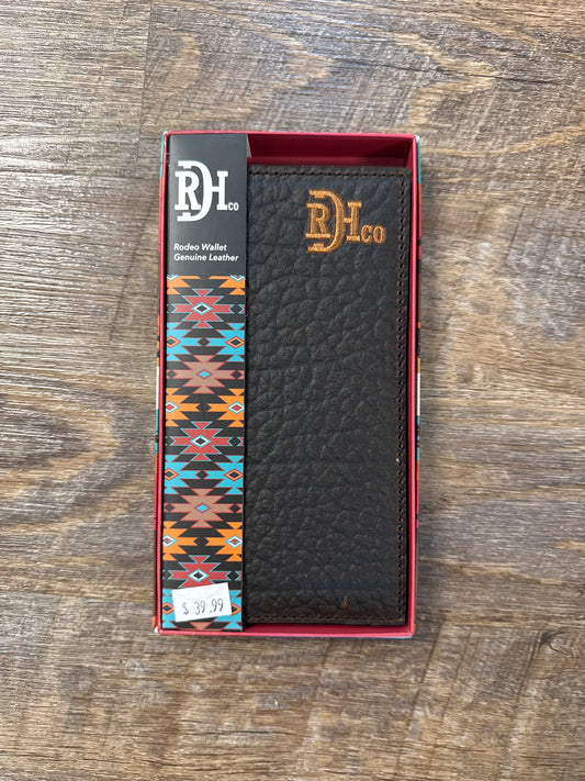 RED DIRT HAT CO MENS RODEO WALLET BISON GRAIN LEATHER
