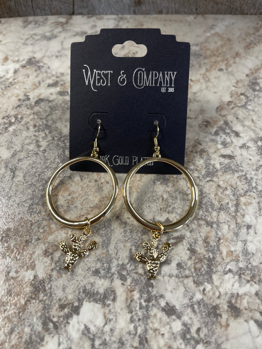 WC-E26G West & Co 18K Gold Plated Hoop Earring