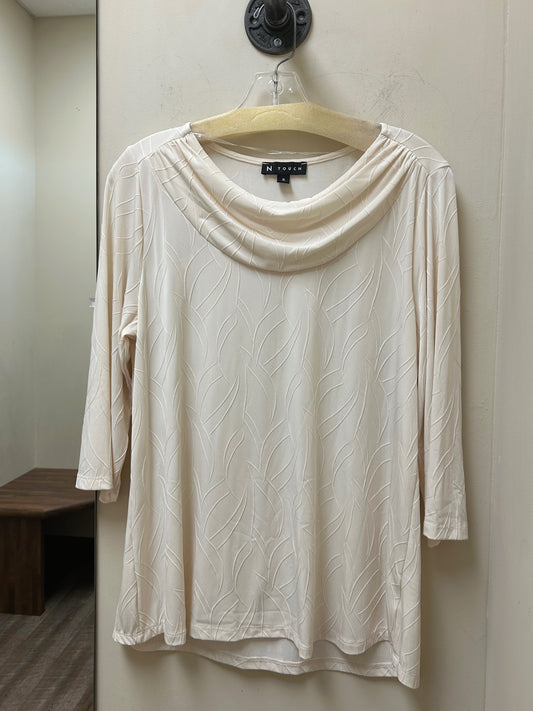 42G8 N Touch 3/4 Sleeve Jacquard Scoop Neck Top