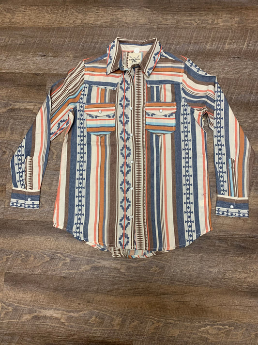 CRW748M Cotton & Rye Dobbie Serape Print Shirt