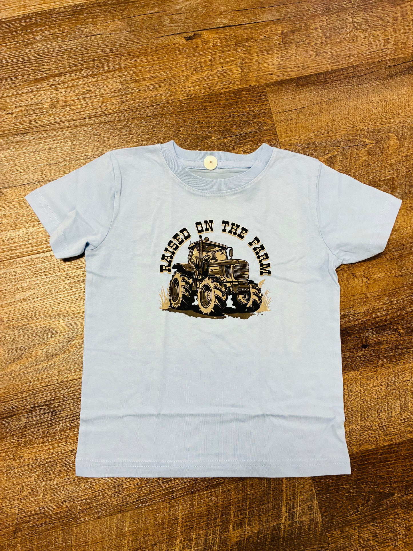 MTT7671111 Cinch Toddler Boys Raised on the Farm Light Blue Short Sleeve Tee