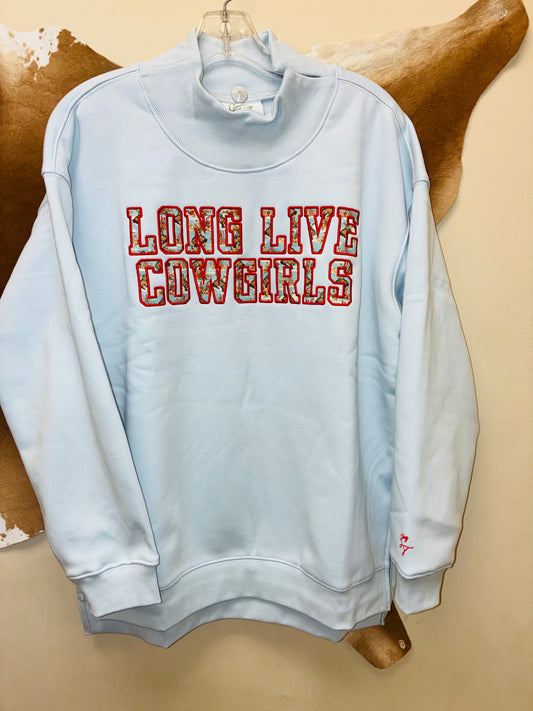 Summer Tees Long Live Cowgirls Mockneck Sweatshirt