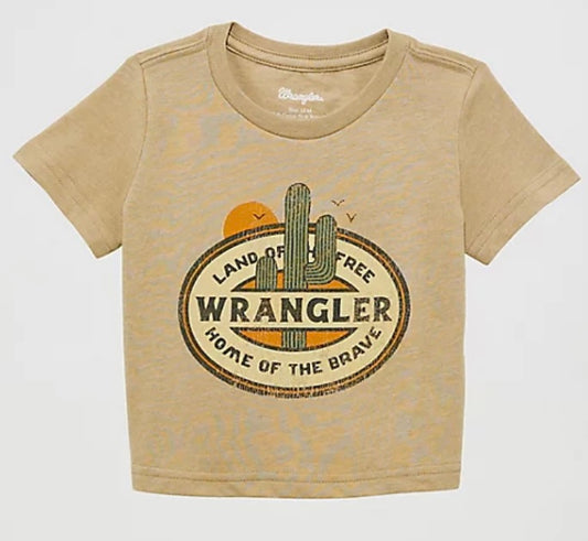 112361925 - Wrangler® Baby Boy Graphic Short Sleeve Shirt - Roasted Cashew Heather