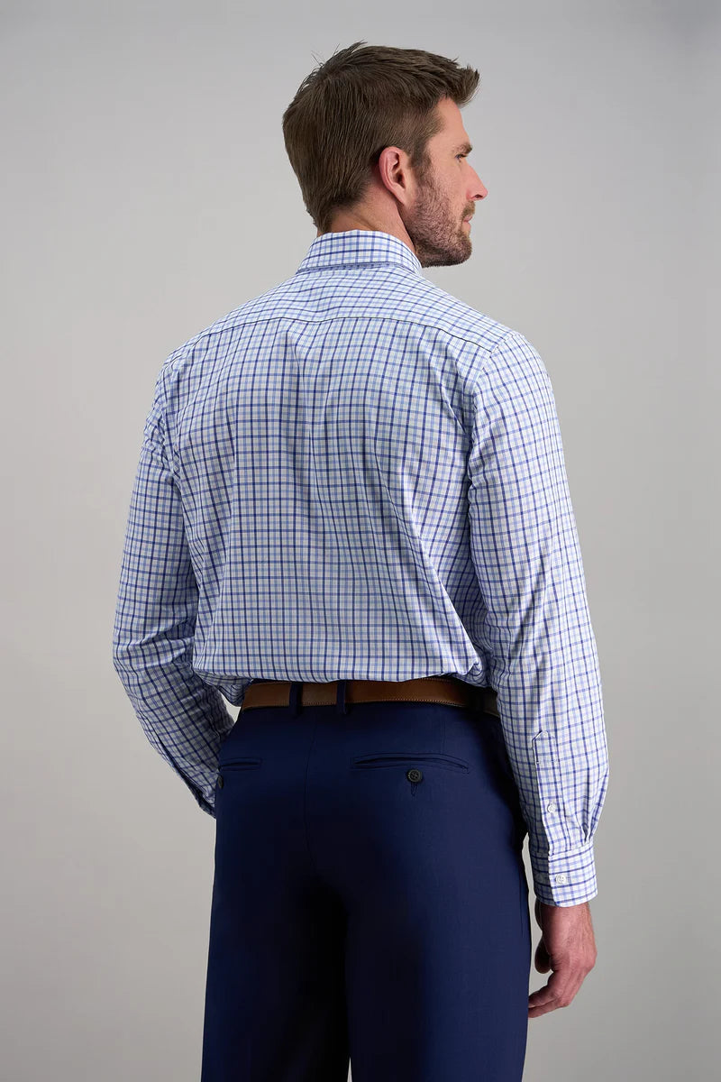 HAG021HE419 Tonal Blue Check Men's Haggar Shirt