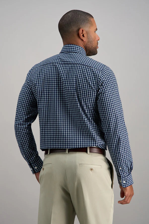 HAG021HE656 412 Haggar Men's Shirt Classic Fit Navy Check