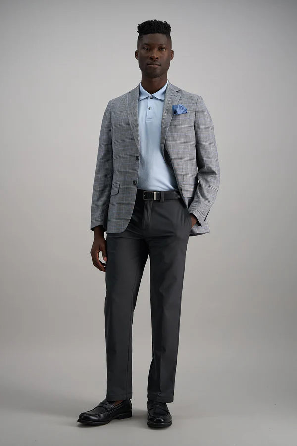 HC71080 Men's Haggar Straight Fit Cool Right Pant 028 Dark Grey Heather