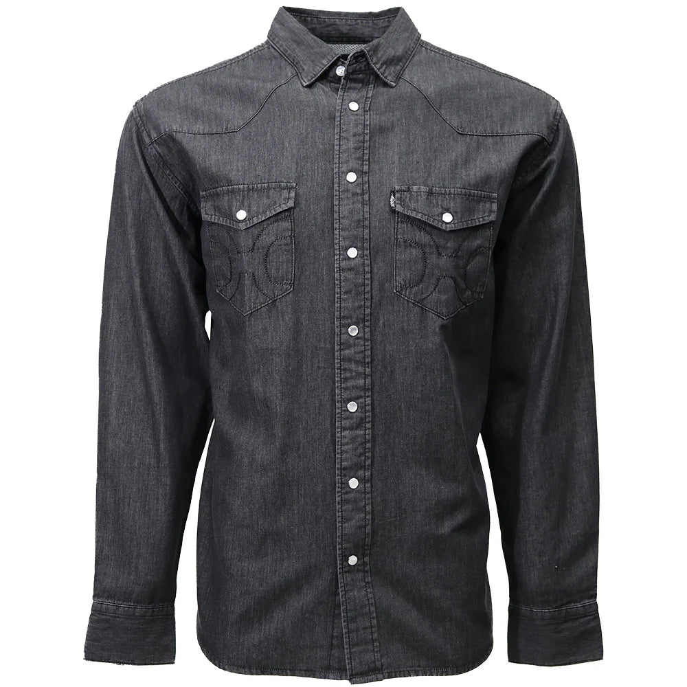 HT1879BK Hooey Black Chambray Shirt