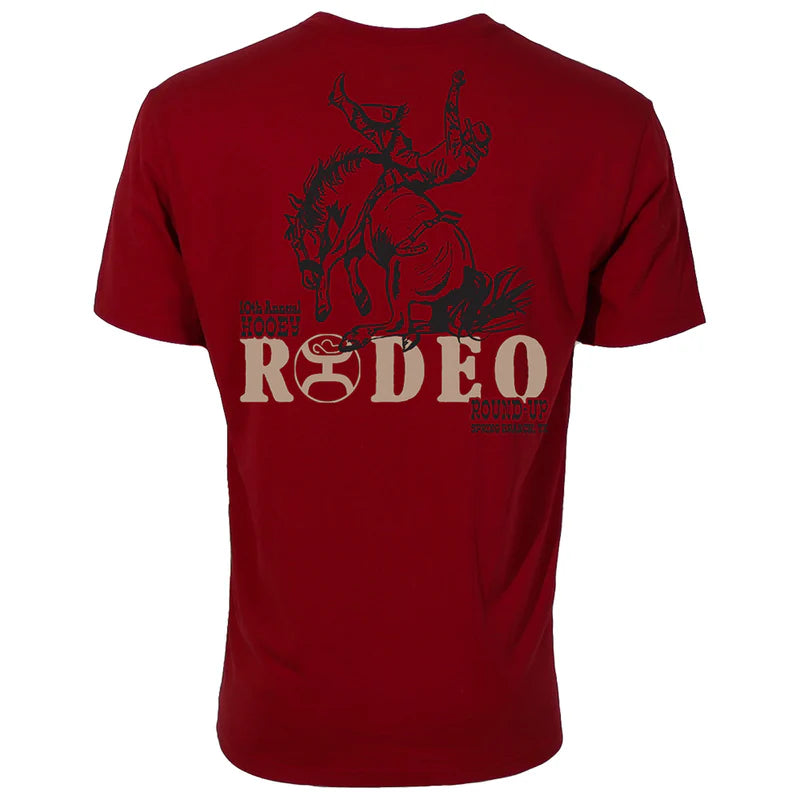 HT2609RD Youth Boy's Rodeo Round-Up Red Dahlia Crew Neck T-Shirt