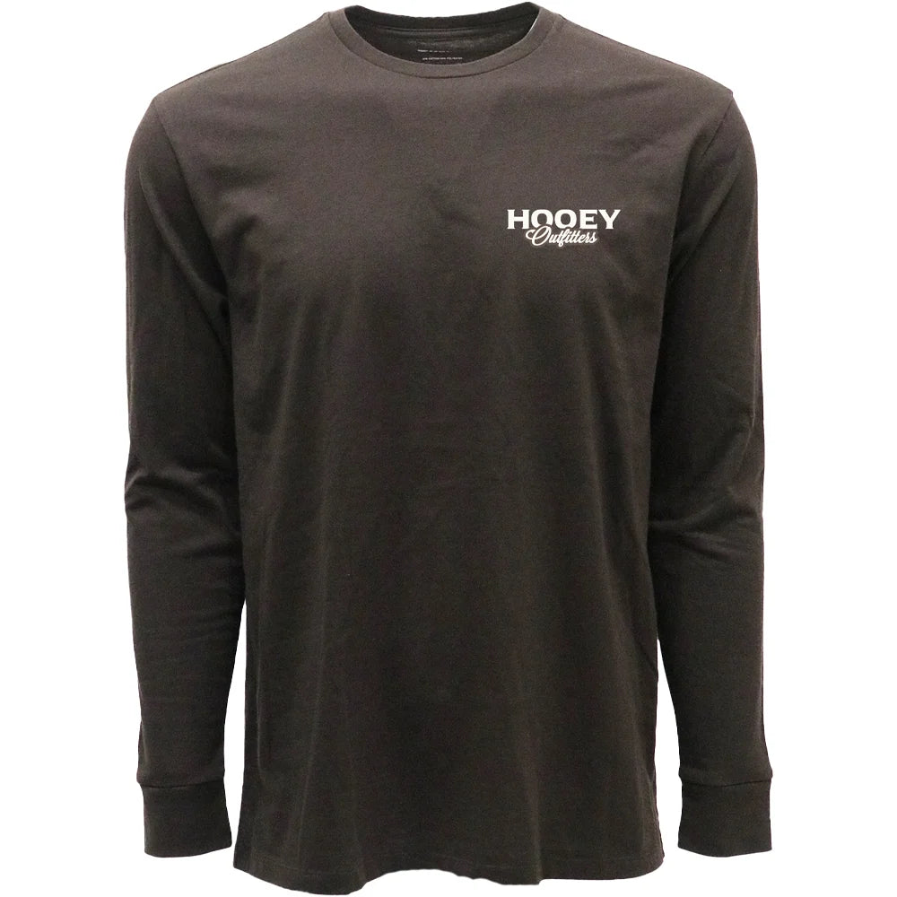 HT2615DKBR-Y Hooey Outfitters Youth Long Sleeve Tee - Dark Brown