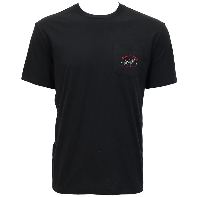 HT2619BK Hooey Men's Charbray Black Crew Neck Short Sleeve Tshirt with Pocket