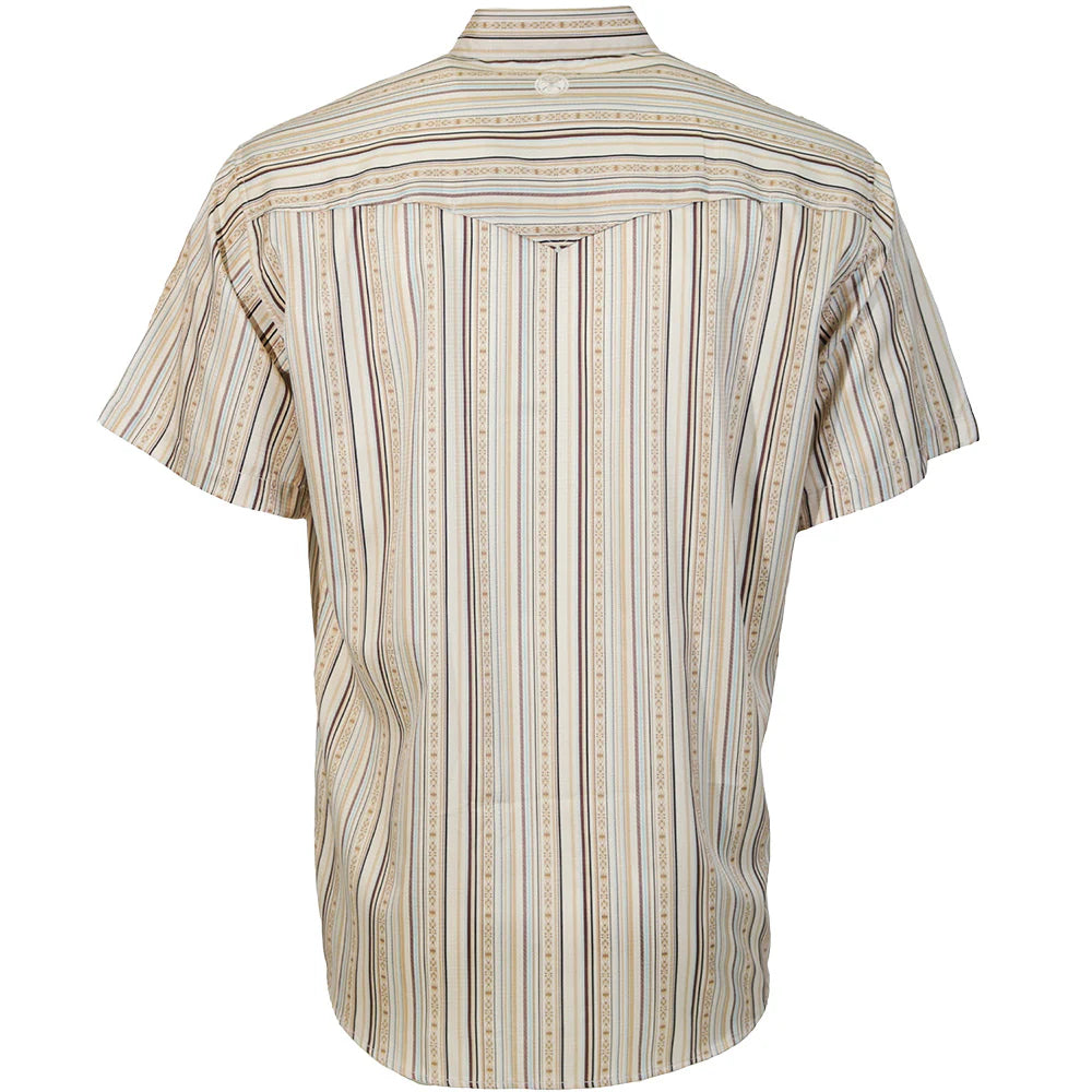 HT2621CRST Hooey Men's Short Sleeve Sol Pearl Snap Vertical Stripe Pattern Shirt