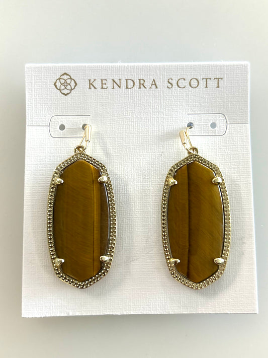 4217701741 Elle Gold and Brown Earrings Kendra Scott
