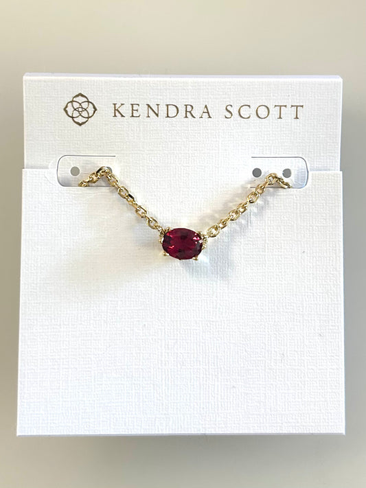9608803554 Cailin Gold Burgundy Crystal Necklace Kendra Scott