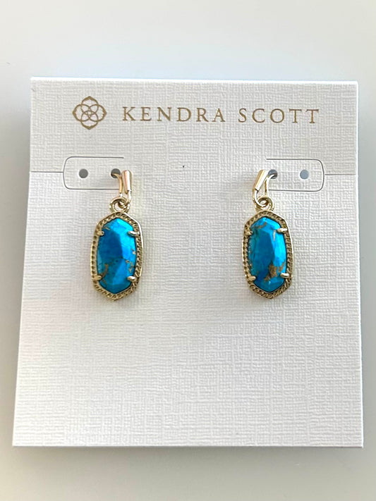 4217716048 Lee Earring Gold Turquoise Kendra Scott