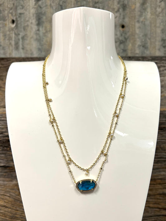 9608853835 Elisa Pearl Teal Gold Kendra Scott