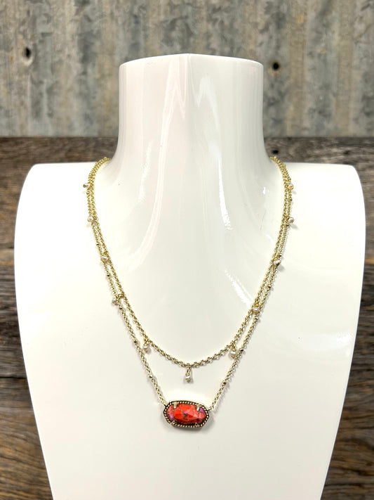 9608853325 Elisa Pearl Red Gold Kendra Scott